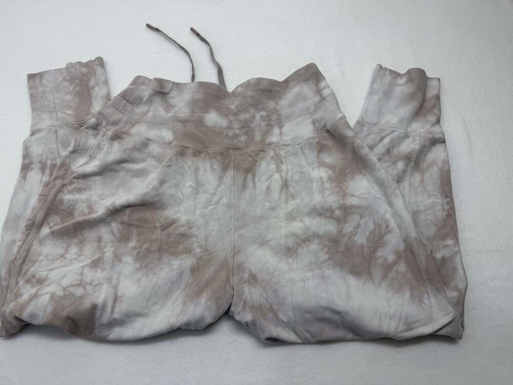 All in Motion M Tie Dye Joggers Taupe Cream High Rise Athleisure Lounge Pants